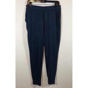 Eddie Bauer pants women L gray heathered Lounge pull on stretch slim ankle